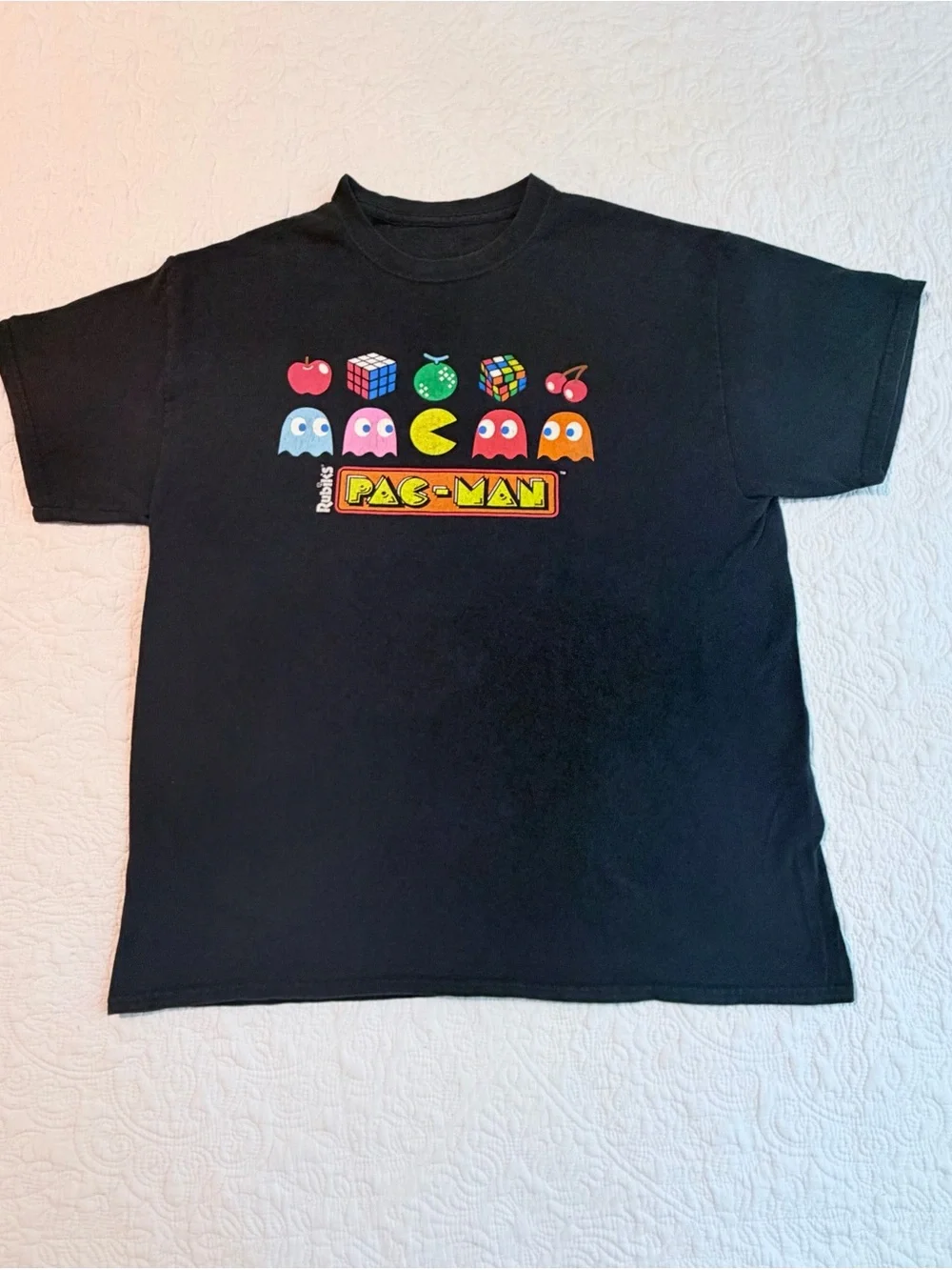 Brisco Brands | Rubik’s Pac-Man | Black Graphic T Shirt | Size XL